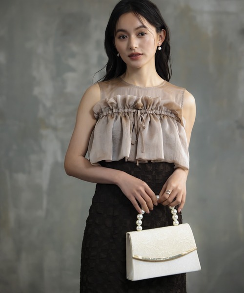 DRESS STAR(ドレス スター)の「パーティーバッグ パーティー バッグ スクエア 2way(クラッチバッグ・レディース・ベージュ/シルバー/ブラック・フリー)」の12枚目の写真