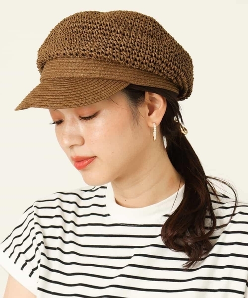 a.v.v（アーヴェヴェ）の「コマアミキャスケット（キャスケット・レディース・ブラウン/サンドベージュ・38）」の2枚目の写真