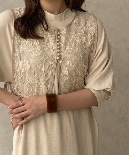 apres jour clair（アプレジュールクレア）の「【apres jour clair】２WAY袖ボリュームワンピース【ZOZOTOWN限定アイテム】（ワンピース・レディース・ベージュ/オフホワイト/アイボリー・X-LARGE/フリー）」の6枚目の写真