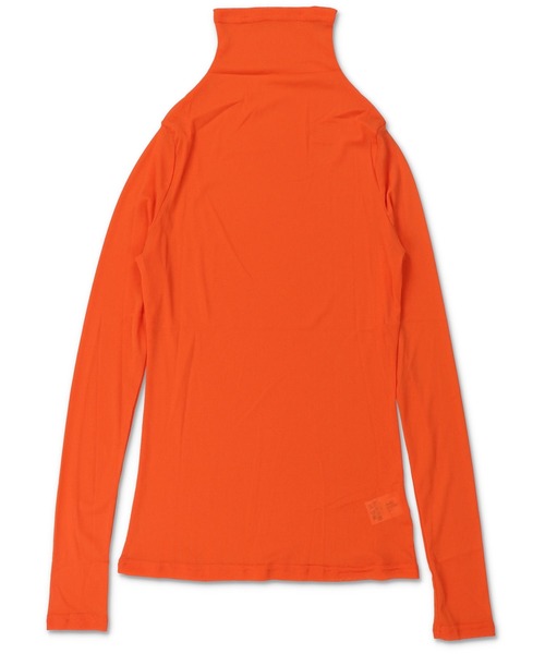 SPINNS（スピンズ）の「シアータートルネックカラーカットソー（Tシャツ/カットソー・レディース・ホワイト/ブラック/パープル/ピンク/ライム/ブルー/オレンジ/アイボリー・ONESIZE）」の22枚目の写真