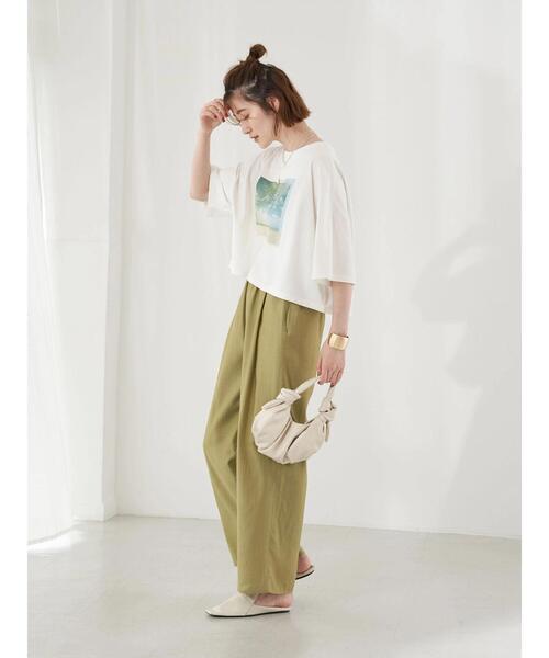 earth music&ecology（アースミュージックアンドエコロジー）の「ショート丈フォトTシャツ（Tシャツ/カットソー・レディース・ブラウン/オフホワイト/ピンクベージュ・FREE）」の13枚目の写真