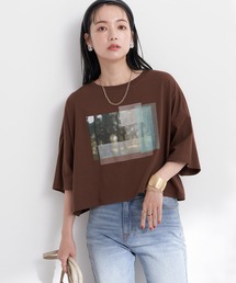 earth music&ecology | ショート丈フォトTシャツ(Tシャツ/カットソー)