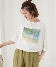earth music&ecology | ショート丈フォトTシャツ(Tシャツ/カットソー)