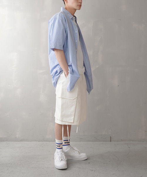 SPINNS(スピンズ)の「【ビッグシルエット】ワイド カーゴショートパンツ(その他パンツ・メンズ・ブラック/オフホワイト/オリーブ・M/L)」の12枚目の写真