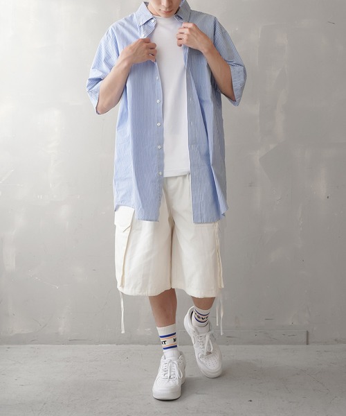 SPINNS(スピンズ)の「【ビッグシルエット】ワイド カーゴショートパンツ(その他パンツ・メンズ・ブラック/オフホワイト/オリーブ・M/L)」の15枚目の写真