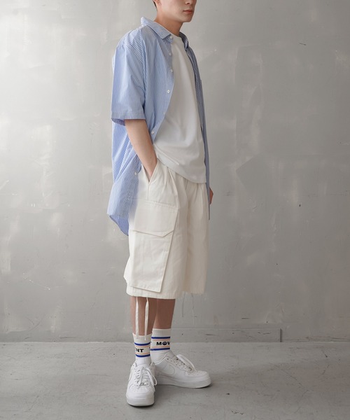 SPINNS(スピンズ)の「【ビッグシルエット】ワイド カーゴショートパンツ(その他パンツ・メンズ・ブラック/オフホワイト/オリーブ・M/L)」の17枚目の写真