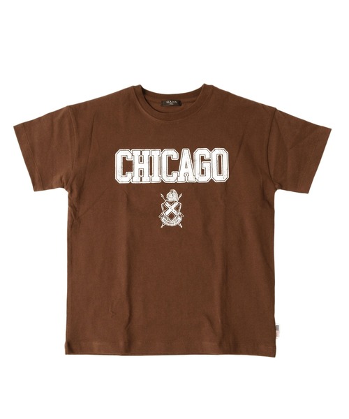 GLAZOS(グラソス)の「天竺・USAコットンドロップショルダーカレッジロゴ半袖Tシャツ(Tシャツ/カットソー・キッズ・ブラウン/オフホワイト/ネイビー・170cm/150cm/140cm/130cm/160cm)」の7枚目の写真