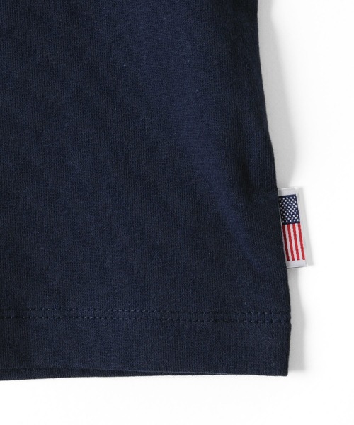 GLAZOS(グラソス)の「天竺・USAコットンドロップショルダーカレッジロゴ半袖Tシャツ(Tシャツ/カットソー・キッズ・ブラウン/オフホワイト/ネイビー・170cm/150cm/140cm/130cm/160cm)」の14枚目の写真