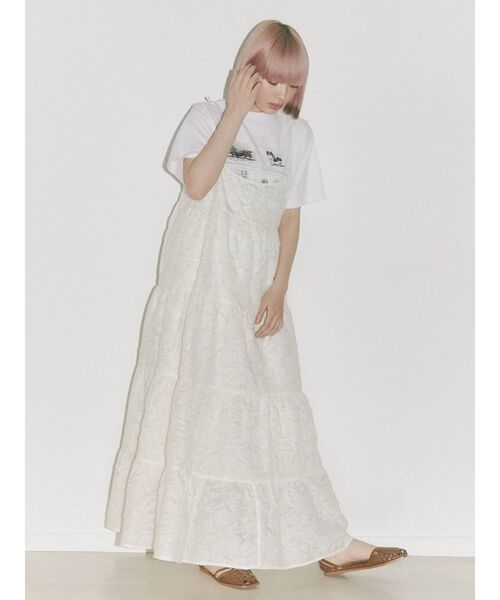 merry jenny（メリージェニー）の「tulipジャガードティアードキャミワンピース（ワンピース・レディース・アイボリー/ライトブルー・FREE）」の21枚目の写真