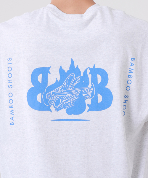 BAMBOO SHOOTS(バンブーシュート)の「【BAMBOO SHOOTS/バンブーシュート】B/F/B / 焚火プリント Tシャツ(Tシャツ/カットソー・メンズ・ライトグレー・MEDIUM/LARGE/X-LARGE)」の5枚目の写真