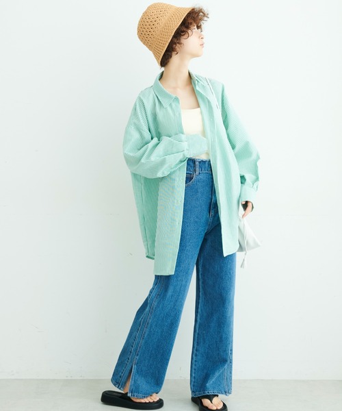 FREE'S MART（フリーズマート）の「◇カップ付きリブキャミソール（キャミソール・レディース・ホワイト/ブラック/ライトグリーン・FREE）」の6枚目の写真