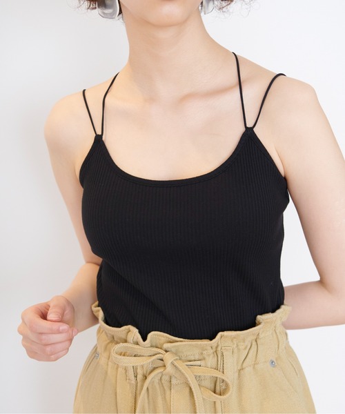 FREE'S MART（フリーズマート）の「◇カップ付きリブキャミソール（キャミソール・レディース・ホワイト/ブラック/ライトグリーン・FREE）」の12枚目の写真