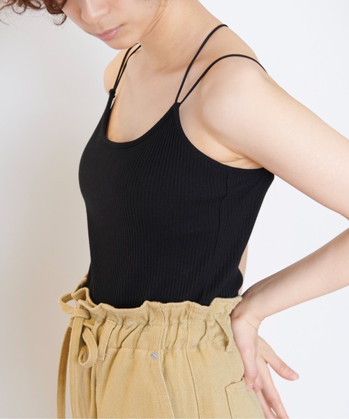 FREE'S MART（フリーズマート）の「◇カップ付きリブキャミソール（キャミソール・レディース・ホワイト/ブラック/ライトグリーン・FREE）」の13枚目の写真