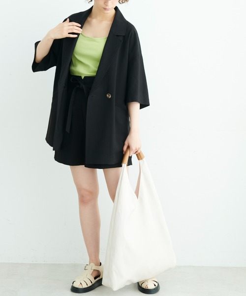 FREE'S MART（フリーズマート）の「◇カップ付きリブキャミソール（キャミソール・レディース・ホワイト/ブラック/ライトグリーン・FREE）」の18枚目の写真