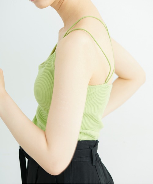 FREE'S MART（フリーズマート）の「◇カップ付きリブキャミソール（キャミソール・レディース・ホワイト/ブラック/ライトグリーン・FREE）」の19枚目の写真
