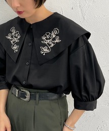 襟刺繍ブラウス【ZOZOTOWN限定アイテム】