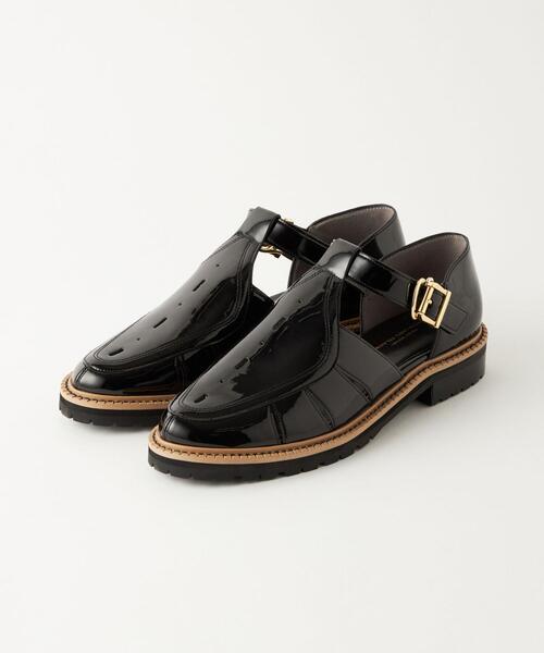 green label relaxing(グリーンレーベルリラクシング)の「トラックソール Tストラップ シューズ(2.5cmヒール)(その他シューズ・レディース・ブラック/ダークブラウン・S/M/L/XL)」の5枚目の写真
