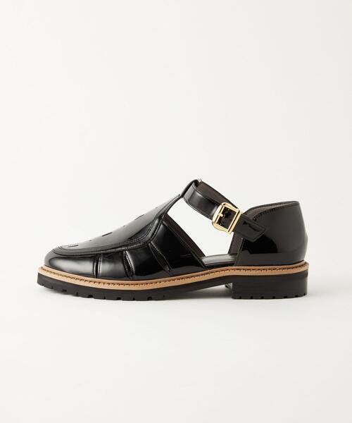 green label relaxing(グリーンレーベルリラクシング)の「トラックソール Tストラップ シューズ(2.5cmヒール)(その他シューズ・レディース・ブラック/ダークブラウン・S/M/L/XL)」の6枚目の写真