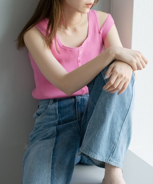 トップス kastane セール】【2WAY】ケーブルカットトップス（Tシャツ/カットソー