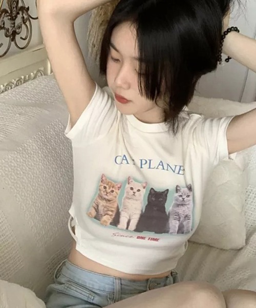 アニマル猫プリントtシャツ Tシャツ カットソー Auntie Rosa アンティローザ のファッション通販 Zozotown