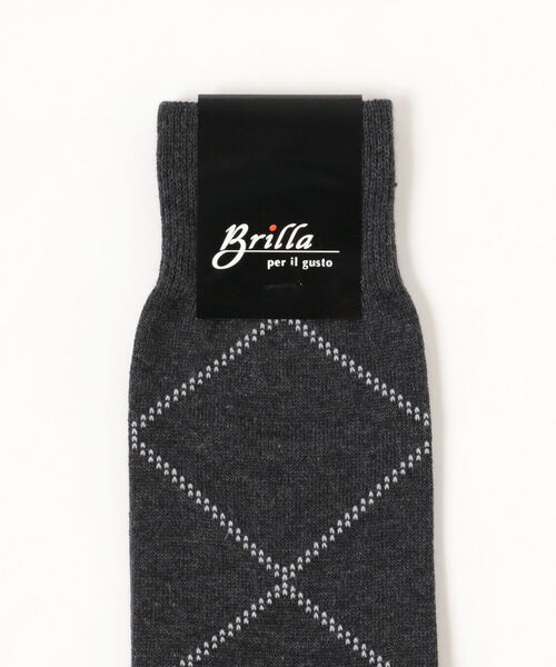 BRILLA per il gusto(ブリッラペルイルグースト)の「Brilla per il gusto / ステッチアーガイル ソックス(ソックス/靴下・メンズ・ホワイト/ブラック/グレー・ONE SIZE)」の4枚目の写真