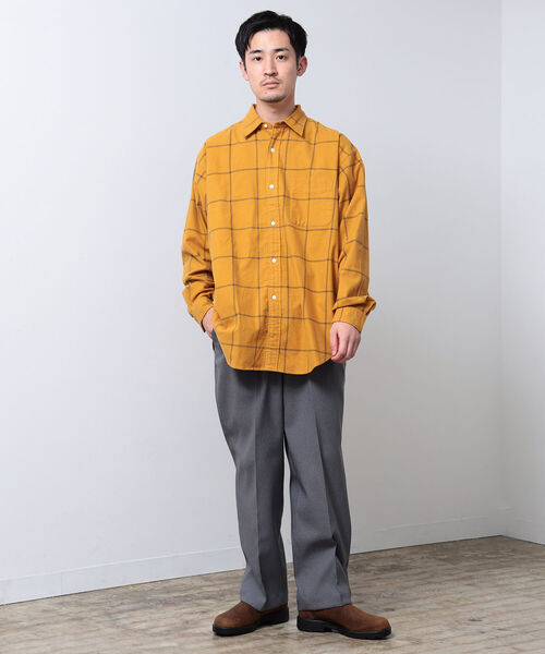 BEAMS（ビームス）の「BEAMS / チェックプリント フランネル イージーフィットシャツ（シャツ/ブラウス・メンズ・マスタード/グリーン・XL/L/S/M）」の16枚目の写真
