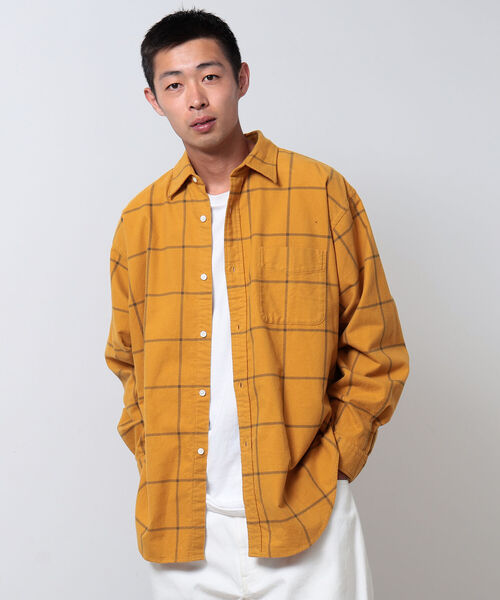 BEAMS（ビームス）の「BEAMS / チェックプリント フランネル イージーフィットシャツ（シャツ/ブラウス・メンズ・マスタード/グリーン・XL/L/S/M）」の14枚目の写真