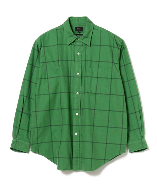 BEAMS（ビームス）の「BEAMS / チェックプリント フランネル イージーフィットシャツ（シャツ/ブラウス・メンズ・マスタード/グリーン・XL/L/S/M）」の6枚目の写真