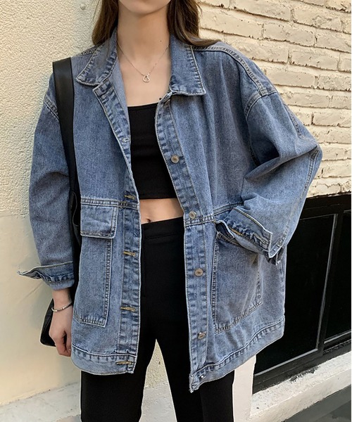 LOPASS(ロパス)の「オールシーズンデニムジャケット(デニムジャケット・レディース・ブルー/ブラック・XL/M/L/S)」の2枚目の写真