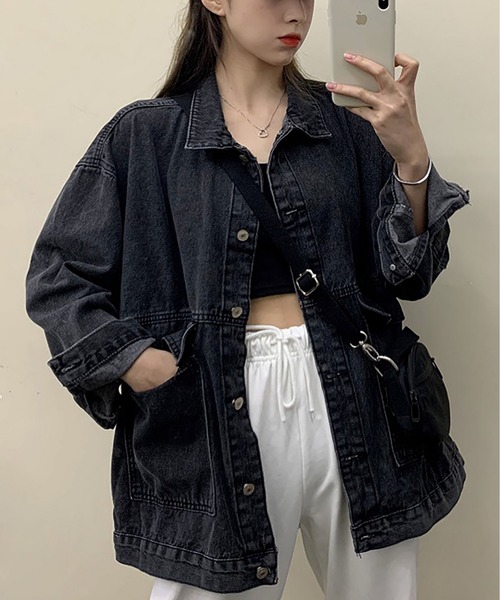 LOPASS(ロパス)の「オールシーズンデニムジャケット(デニムジャケット・レディース・ブルー/ブラック・XL/M/L/S)」の1枚目の写真