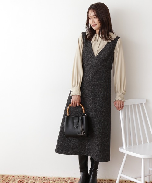 N.(N. Natural Beauty Basic)(エヌエヌナチュラルビューティーベーシック)の「【松井愛莉さん着用】◆プリーツフリルカラーブラウス(シャツ/ブラウス・レディース・ベージュ/ピンク/ドット・MEDIUM)」の7枚目の写真