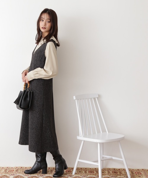 N.(N. Natural Beauty Basic)(エヌエヌナチュラルビューティーベーシック)の「【松井愛莉さん着用】◆プリーツフリルカラーブラウス(シャツ/ブラウス・レディース・ベージュ/ピンク/ドット・MEDIUM)」の9枚目の写真