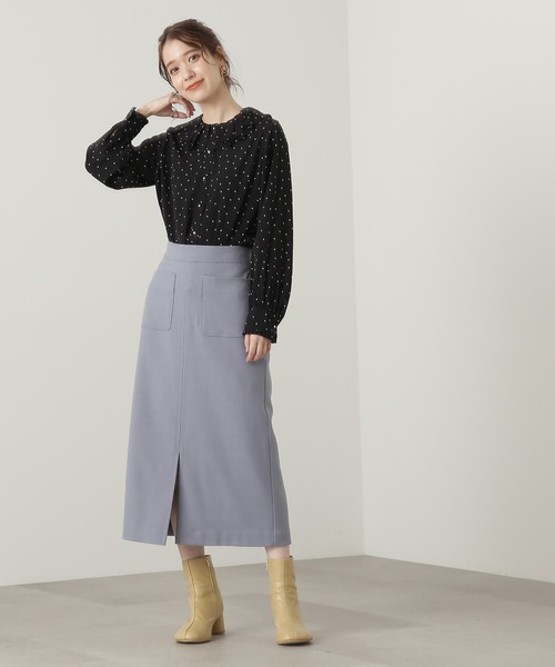 N.(N. Natural Beauty Basic)(エヌエヌナチュラルビューティーベーシック)の「【松井愛莉さん着用】◆プリーツフリルカラーブラウス(シャツ/ブラウス・レディース・ベージュ/ピンク/ドット・MEDIUM)」の16枚目の写真