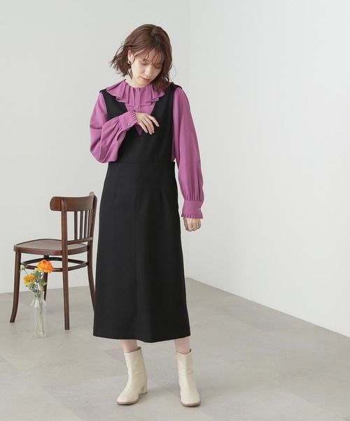 N.(N. Natural Beauty Basic)(エヌエヌナチュラルビューティーベーシック)の「【松井愛莉さん着用】◆プリーツフリルカラーブラウス(シャツ/ブラウス・レディース・ベージュ/ピンク/ドット・MEDIUM)」の21枚目の写真