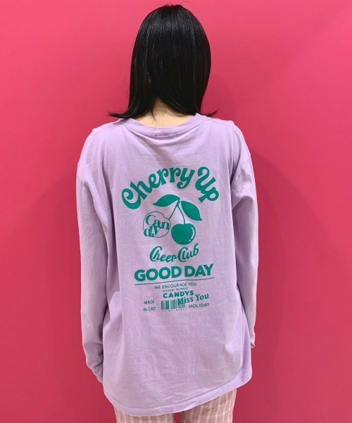 Candy Stripper（キャンディストリッパー）の「CHERRY UP L/S Tシャツ（Tシャツ/カットソー・レディース・ブラック/オフホワイト/ラベンダー・2）」の3枚目の写真