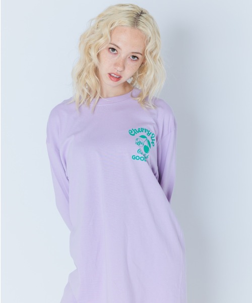 Candy Stripper（キャンディストリッパー）の「CHERRY UP L/S Tシャツ（Tシャツ/カットソー・レディース・ブラック/オフホワイト/ラベンダー・2）」の7枚目の写真