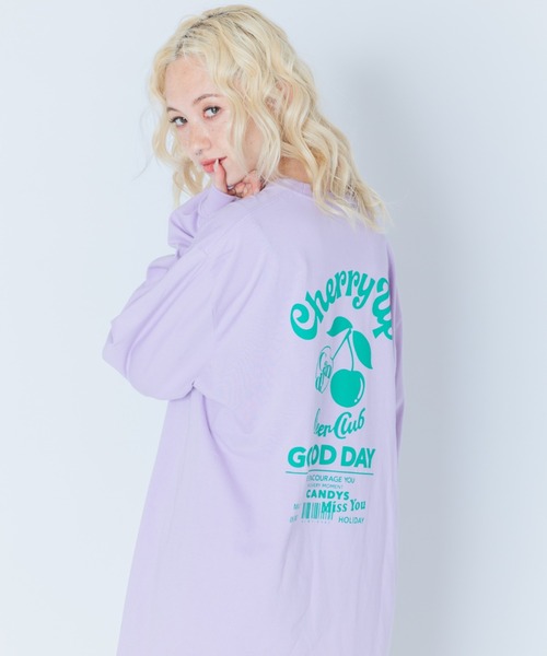 Candy Stripper（キャンディストリッパー）の「CHERRY UP L/S Tシャツ（Tシャツ/カットソー・レディース・ブラック/オフホワイト/ラベンダー・2）」の8枚目の写真