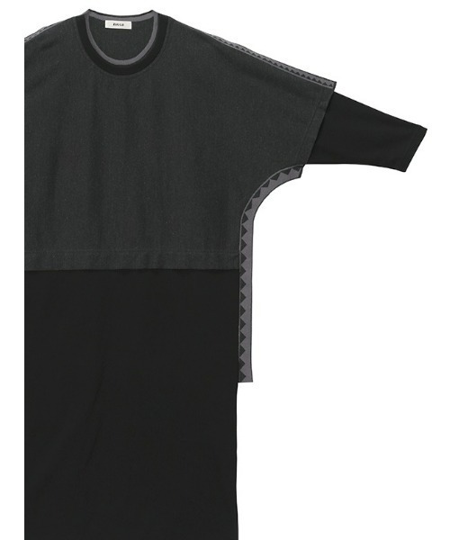 タグ付　ZUCCA ゆったりシルエット　コットンTシャツ　ワンピース 黒 M ZUCCa - タグ付 ZUCCA ゆったりシルエット コットンTシャツ
