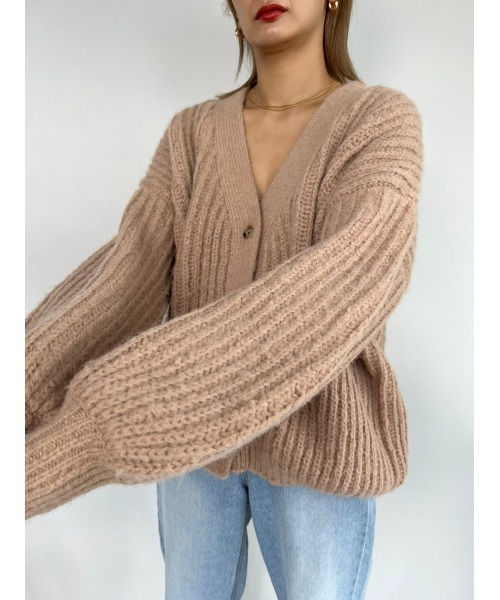 AMAIL（アマイル）の「Volume sleeve loose cd（カーディガン/ボレロ・レディース・ベージュ/ピンク/ラベンダー・FREE）」の10枚目の写真