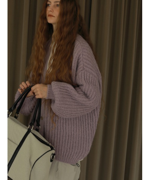 AMAIL（アマイル）の「Volume sleeve loose cd（カーディガン/ボレロ・レディース・ベージュ/ピンク/ラベンダー・FREE）」の14枚目の写真