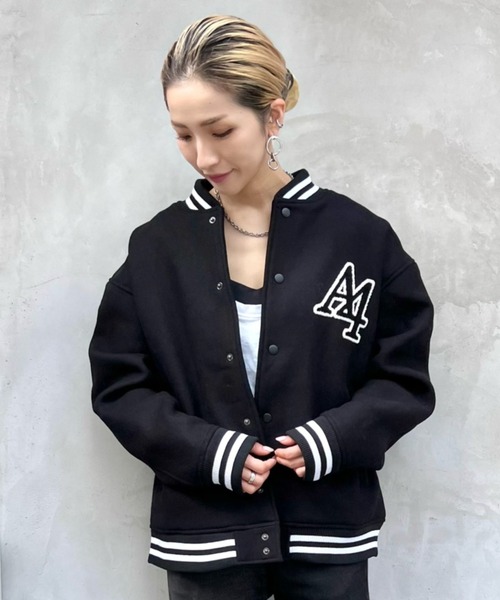 A4A（エーフォーエー）の「A4A/エーフォーエー/CIRCLELOGO JUMPER（スタジャン・レディース・ホワイト/ブラック・M）」の10枚目の写真