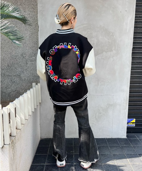 A4A（エーフォーエー）の「A4A/エーフォーエー/CIRCLELOGO JUMPER（スタジャン・レディース・ホワイト/ブラック・M）」の13枚目の写真