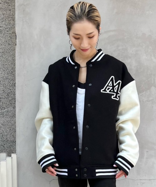 A4A（エーフォーエー）の「A4A/エーフォーエー/CIRCLELOGO JUMPER（スタジャン・レディース・ホワイト/ブラック・M）」の12枚目の写真