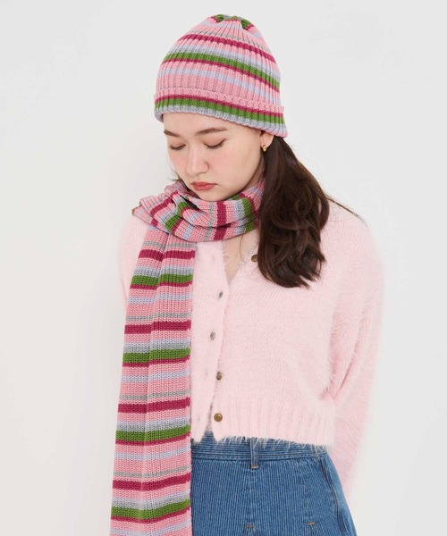 TINA：JOJUN（ティーナジョジュン）の「シャギー ニットカーディガン TINA：JOJUN（カーディガン/ボレロ・レディース・アイボリー/ピンクベージュ/ローズ/ライトグリーン/ベビーピンク/ネイビー/グレー/クリーム・M）」の6枚目の写真