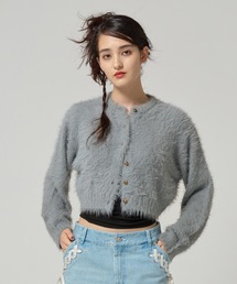 シャギー ニットカーディガン TINA：JOJUN