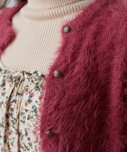 TINA：JOJUN（ティーナジョジュン）の「シャギー ニットカーディガン TINA：JOJUN（カーディガン/ボレロ・レディース・アイボリー/ピンクベージュ/ローズ/ライトグリーン/ベビーピンク/ネイビー/グレー/クリーム・M）」の17枚目の写真