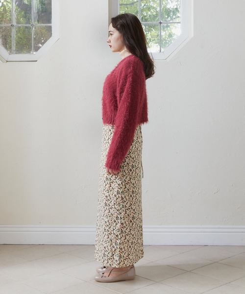 TINA：JOJUN（ティーナジョジュン）の「シャギー ニットカーディガン TINA：JOJUN（カーディガン/ボレロ・レディース・アイボリー/ピンクベージュ/ローズ/ライトグリーン/ベビーピンク/ネイビー/グレー/クリーム・M）」の19枚目の写真