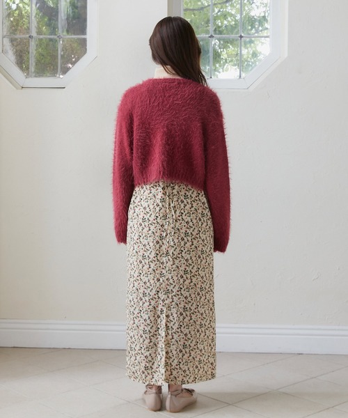 TINA：JOJUN（ティーナジョジュン）の「シャギー ニットカーディガン TINA：JOJUN（カーディガン/ボレロ・レディース・アイボリー/ピンクベージュ/ローズ/ライトグリーン/ベビーピンク/ネイビー/グレー/クリーム・M）」の20枚目の写真