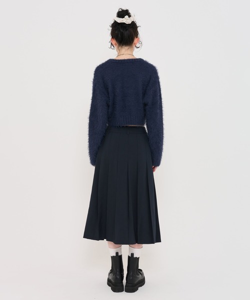 TINA：JOJUN（ティーナジョジュン）の「シャギー ニットカーディガン TINA：JOJUN（カーディガン/ボレロ・レディース・アイボリー/ピンクベージュ/ローズ/ライトグリーン/ベビーピンク/ネイビー/グレー/クリーム・M）」の21枚目の写真