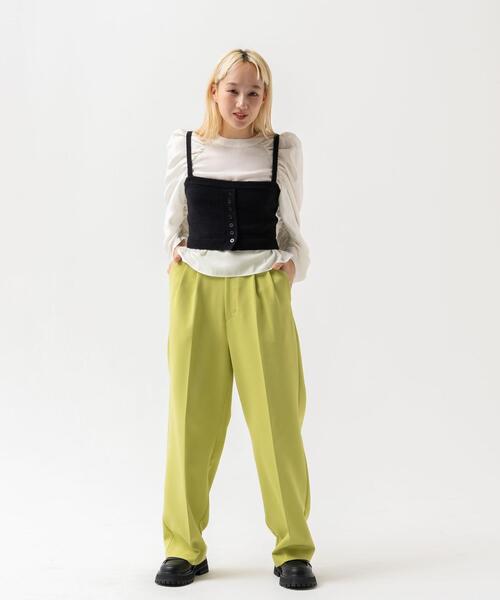 CITEN(シテン)の「<CITEN>シアー パワーショルダー ブラウス(シャツ/ブラウス・レディース・ブラック/オフホワイト・FREE)」の16枚目の写真